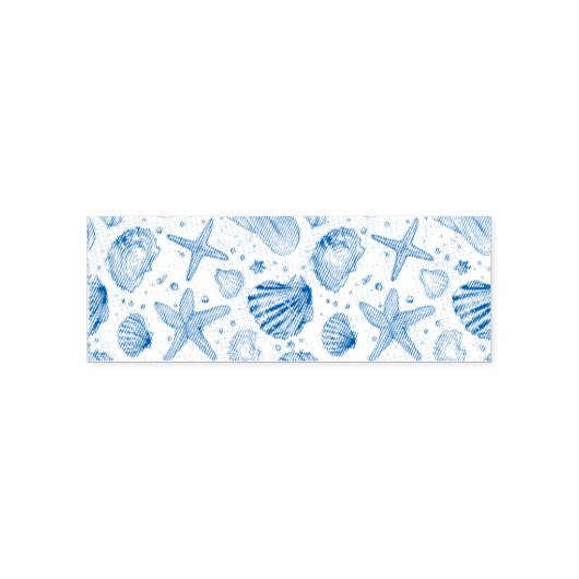 Blauwe Schelp Harmonie Zelfinktende Stempel (Design)