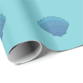 Blauwe Schelp Mozaïek Cadeaupapier (Rol Hoek)