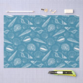 Blauwe schelp oceaan tissuepapier (Craft)