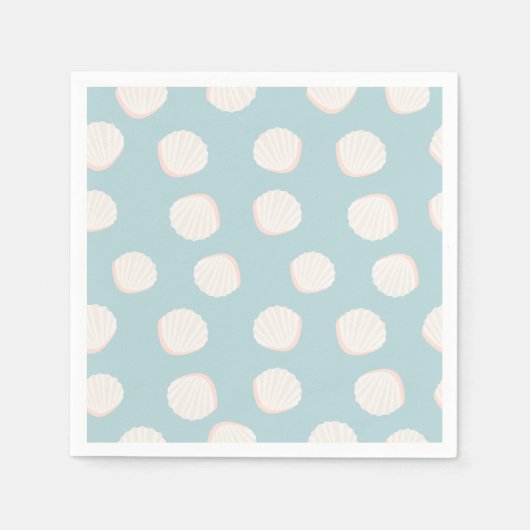 Blauwe Schelp Patroon Servet (Voorkant)