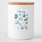 Blauwe Schelp Voedselcontainer Label | Aangepaste Etiket (Voorkant)