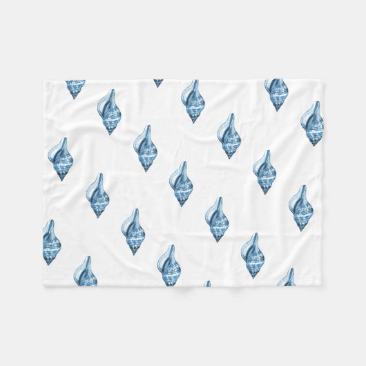 Blauwe schelp zeegaand deken (Voorkant (Horizontaal))