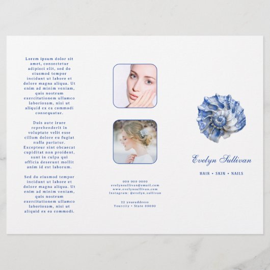 Blauwe schelpen brochure (Voorkant)