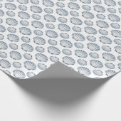 blauwe schelpen! cadeaupapier (Hoek)