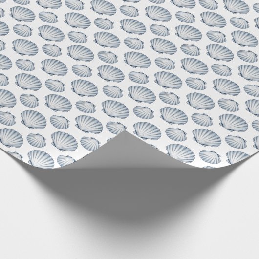  blauwe schelpen! cadeaupapier (Hoek)