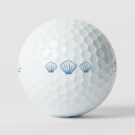 Blauwe Schelpen Golfballen (Voorkant)