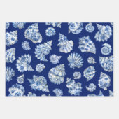 Blauwe schelpen inpakpapier vellen (Voorkant 2)