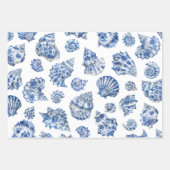 Blauwe schelpen inpakpapier vellen (Voorkant)