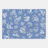 Blauwe schelpen inpakpapier vellen (Voorkant 3)