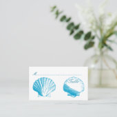 Blauwe schelpen Kaarten voor weddenschappen Plaatskaartje (Staand voorkant)