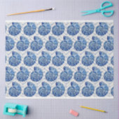 Blauwe schelpen op blauwe chevron achtergrond tissuepapier (Craft)