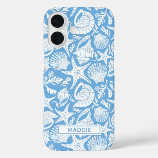 Blauwe Schelpen Persoonlijk Case-Mate iPhone Case (Achterkant)
