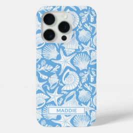 Blauwe Schelpen Persoonlijk iPhone 15 Pro Case