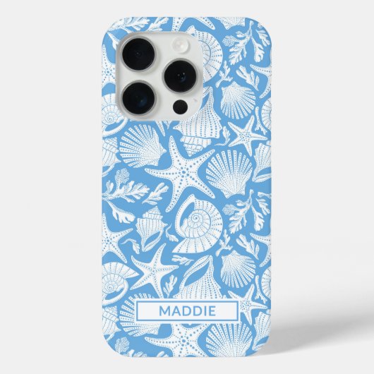 Blauwe Schelpen Persoonlijk Case-Mate iPhone Case (Achterkant)