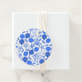 Blauwe Schelpen Strand Kleurrijk Mooie Aangepaste  Bedankjes Labels