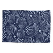 Blauwe schelpen, zomerpatroon van zee. kussensloop (Achterkant)
