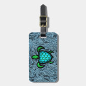Blauwe schelpschildpad Bagagelabel (Voorkant verticaal)