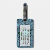 Blauwe schelpschildpad Bagagelabel (Achterkant verticaal)