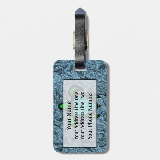 Blauwe schelpschildpad Bagagelabel (Achterkant verticaal)
