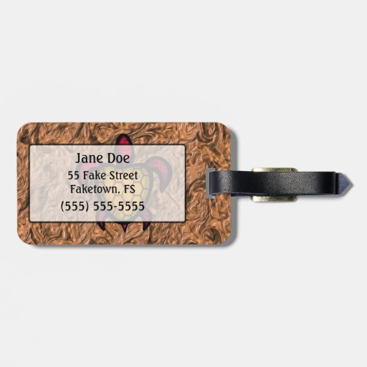 Blauwe schelpschildpad Bagagelabel (Achterkant horizontaal)