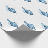 Blauwe schelvis zee oceaan cadeaupapier (Hoek)