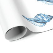 Blauwe schelvis zee oceaan cadeaupapier (Rol Hoek)