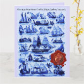 BLAUWE  SCHEPEN, ZUIVERENDE VAARTUIGEN Rood-Waszeg Kaart (Gele Bloem)