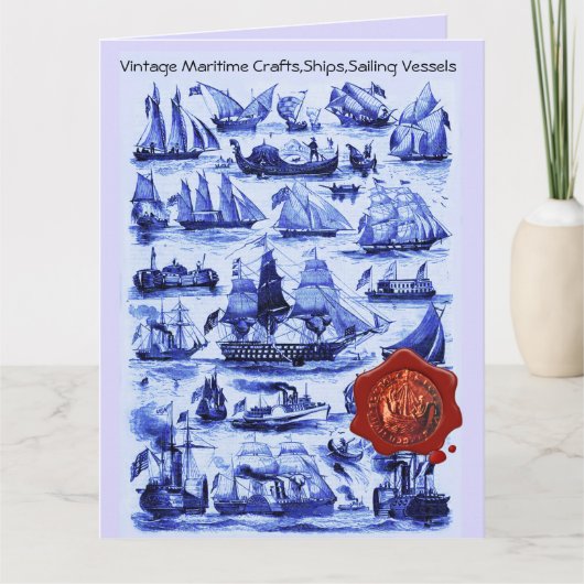 BLAUWE SCHEPEN, ZUIVERENDE VAARTUIGEN Rood-Waszeg Kaart (Voorkant)