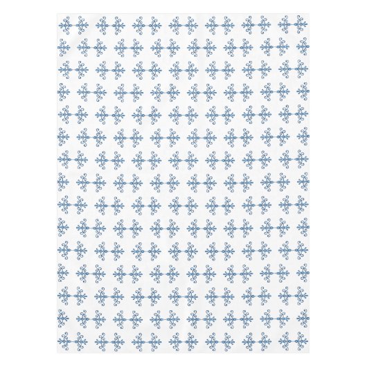 Blauwe scherp op wit diamantpatroon tafelkleed (Voorkant)