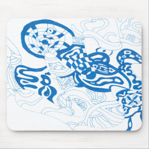 Blauwe schets, abstract muismat