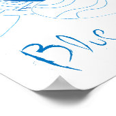 Blauwe schets, abstract poster (Hoek)