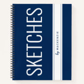 Blauwe schetsen Boek Grote Afdruktitel Aangepaste  (Voorkant)