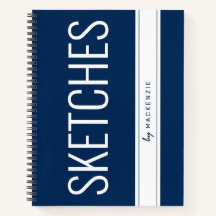 Blauwe schetsen Boek Grote Afdruktitel Aangepaste 