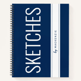 Blauwe schetsen Boek Grote Afdruktitel Aangepaste 