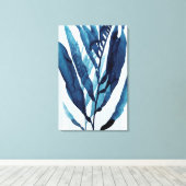 Blauwe schijf I Canvas Afdruk (Insitu (Houten vloer))