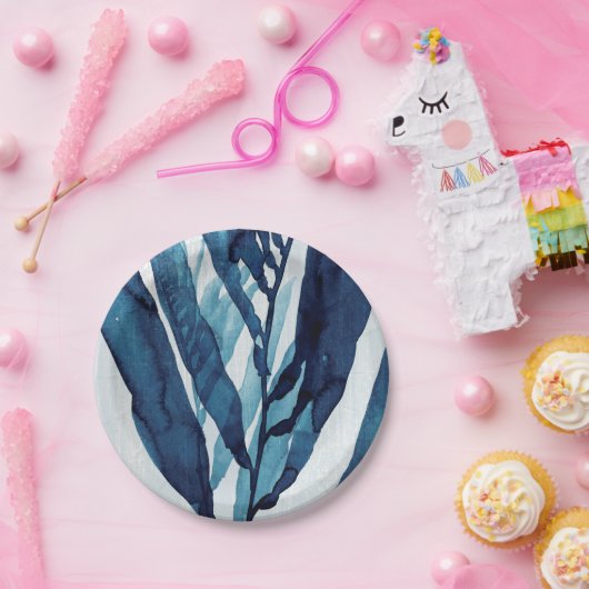 Blauwe schijf I Papieren Bordje (Feest)