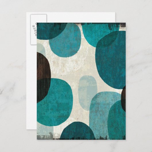 Blauwe schijven briefkaart (Voorkant / Achterkant)