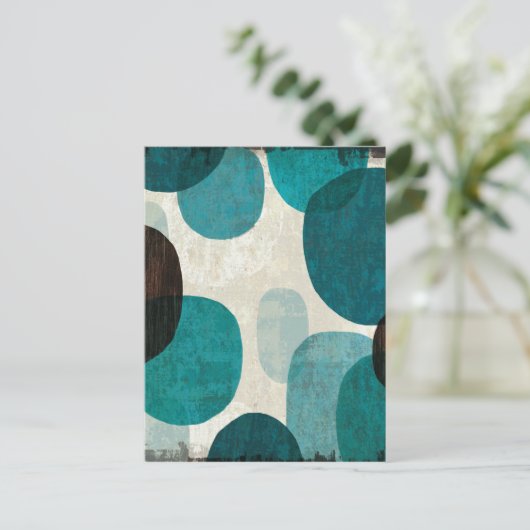 Blauwe schijven briefkaart (Staand voorkant)