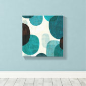 Blauwe schijven canvas afdruk (Insitu (Houten vloer))