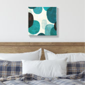 Blauwe schijven canvas afdruk (Insitu (Slaapkamer))