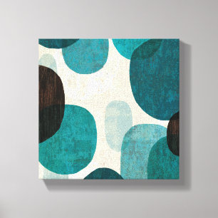 Blauwe schijven canvas afdruk