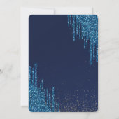 Blauwe schijven Confetti, Eiffeltoren Quinceañera Kaart (Achterkant)