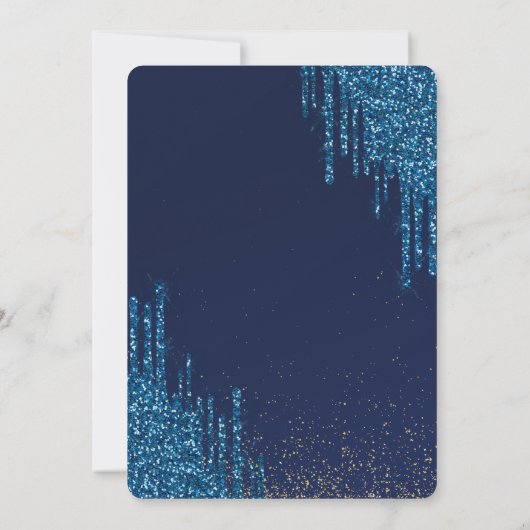 Blauwe schijven Confetti, Eiffeltoren Quinceañera Kaart (Achterkant)