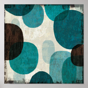 Blauwe schijven poster