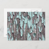 Blauwe schil op hout briefkaart (Voorkant / Achterkant)