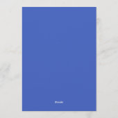 Blauwe Schilderachtige Anemoon Bruiloft Kaart (Achterkant)