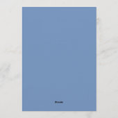 Blauwe Schilderachtige Bloemige Bruiloft Kaart (Achterkant)