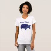 Blauwe Schildpad Artistiek Wit T-shirt (Voorkant volledig)