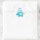 Blauwe Schildpad Baby Shower Ronde Sticker (Tas)