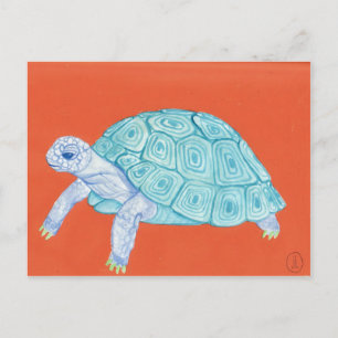 Blauwe schildpad briefkaart